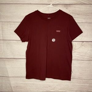 VANS maroon juniors shirt sleeve t-shirt
